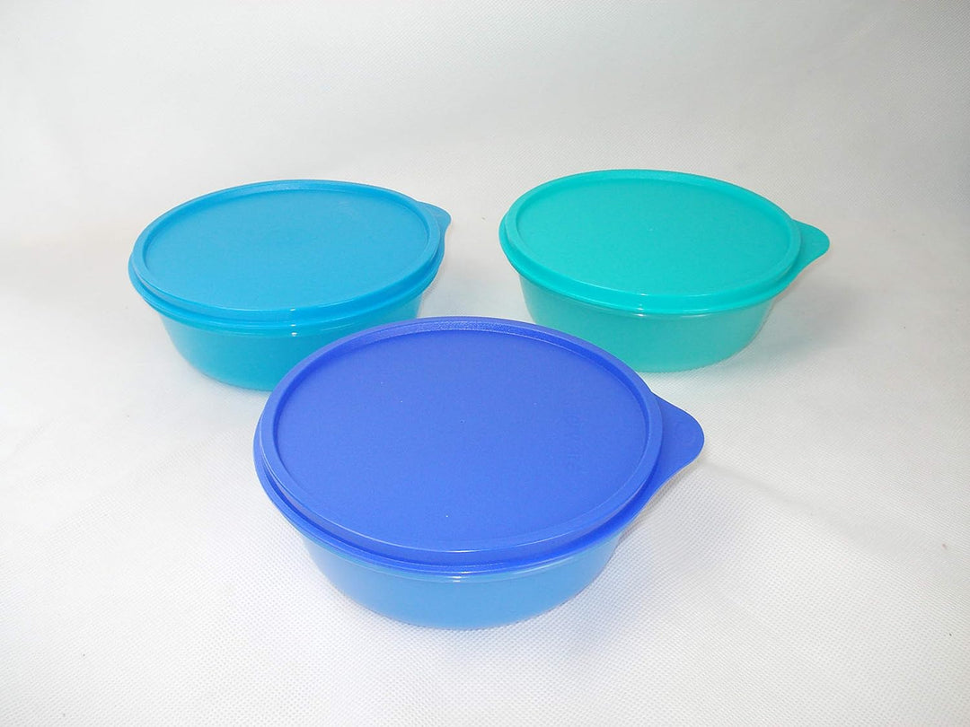 TUPPERWARE Hit-Parade Kühlschrank dunkelblau+hellblau+ türkis Panorama 600ml 30921
