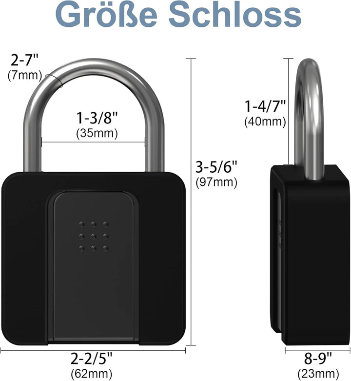 Fingerabdruck Vorhängeschloss, Eseesmart Grosses Smart Lock, Bluetooth Biometrischem Vorhängeschloss