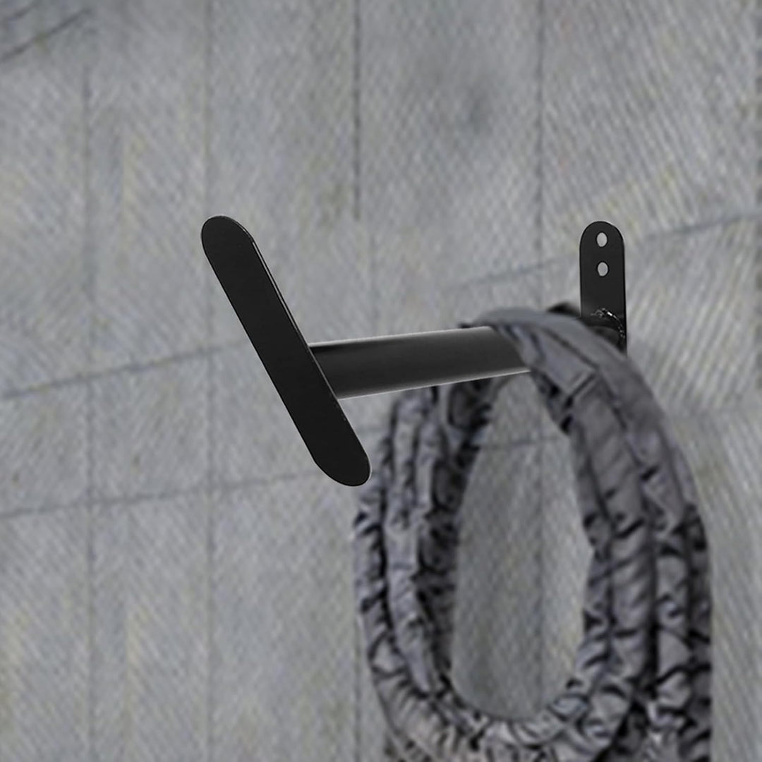 Battle Rope Wandhalterungs-Set, Stahl-Halterung – schwarze Halterungen, platzsparende Aufbewahrung,