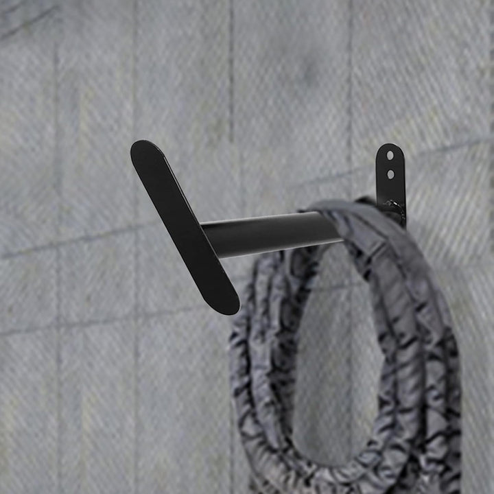 Battle Rope Wandhalterungs-Set, Stahl-Halterung – schwarze Halterungen, platzsparende Aufbewahrung,