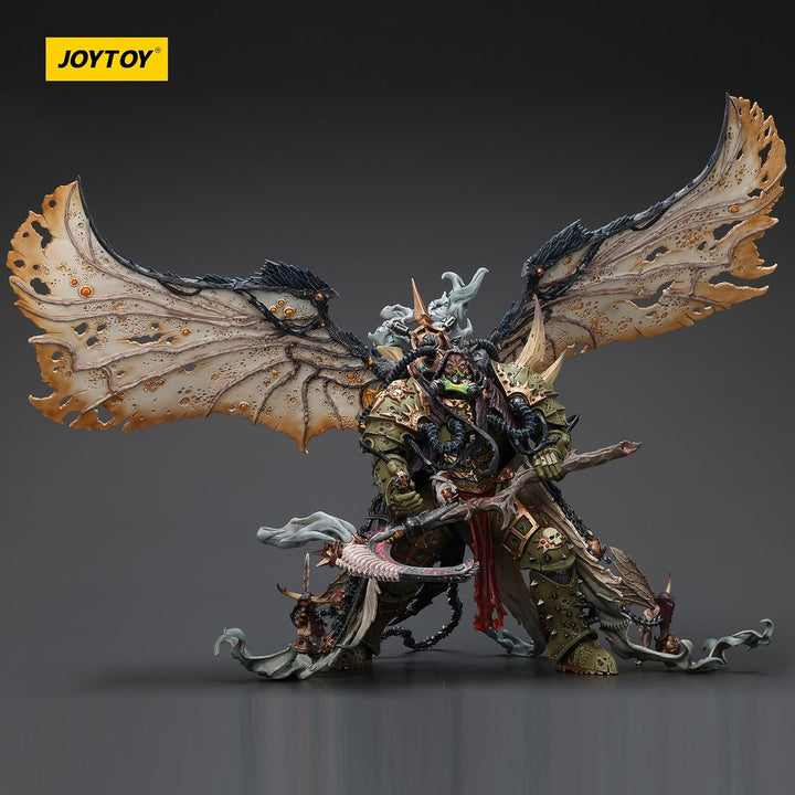 JOYTOY Warhammer 40k Mortarion，Daemon Primarch of Nurgle with Ancient Weapons‘The Lantern' and ‘Sile