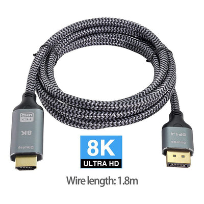 xiwai DisplayPort 1.4 Quelle auf HDMI 2.0 Display 8K UHD 4K DP auf HDMI Stecker Monitorkabelanschlus