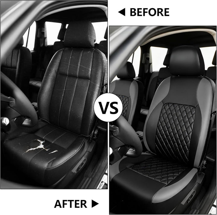 9 Stück Leder Autositzbezüge Sets,Wasserdichtes Sitzbezüge Auto Komplettset,Wasserdicht Vordersitze