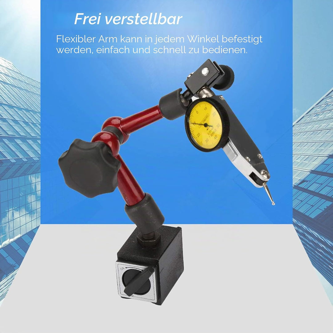 Messuhr mit Magnethalter 0~0,8 mm Magnet-Messstativ mit Messuhr Metall Flexible Starke Magnetische S