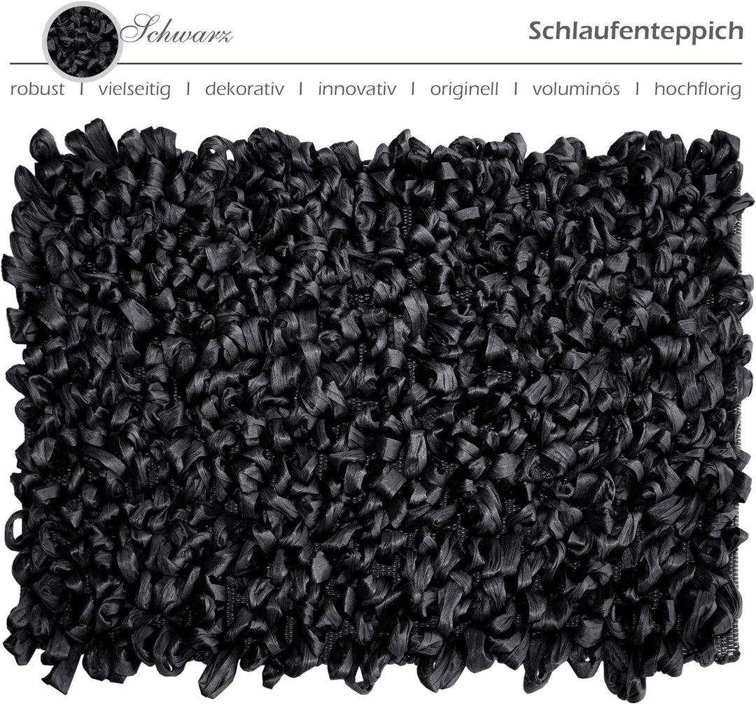 Lashuma Badteppiche für Fussbodenheizung Farbe: Schwarz kleine Badmatte Grösse: 50x70 cm 50x70 cm Sc