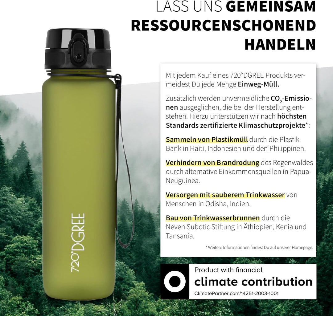 720°DGREE Trinkflasche “uberBottle“ +Sieb - 350ml, 500ml, 650ml, 1000ml, 1,5l, 2l - BPA-Frei - Wasse