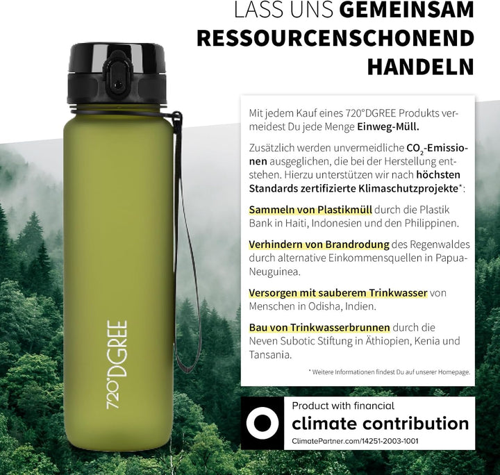 720°DGREE Trinkflasche “uberBottle“ +Sieb - 350ml, 500ml, 650ml, 1000ml, 1,5l, 2l - BPA-Frei - Wasse
