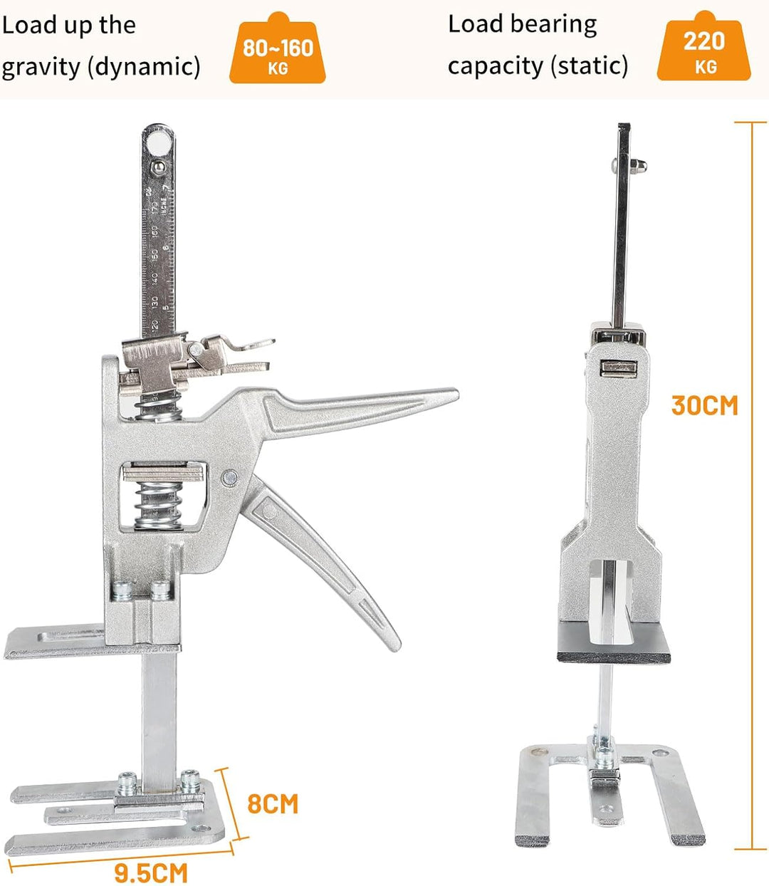 DBREAKS Arbeitssparender Arm 29CM, 2Pcs Arm Handwerkzeug Heber Bis zu 260 kg, Möbelheber mit Skala,