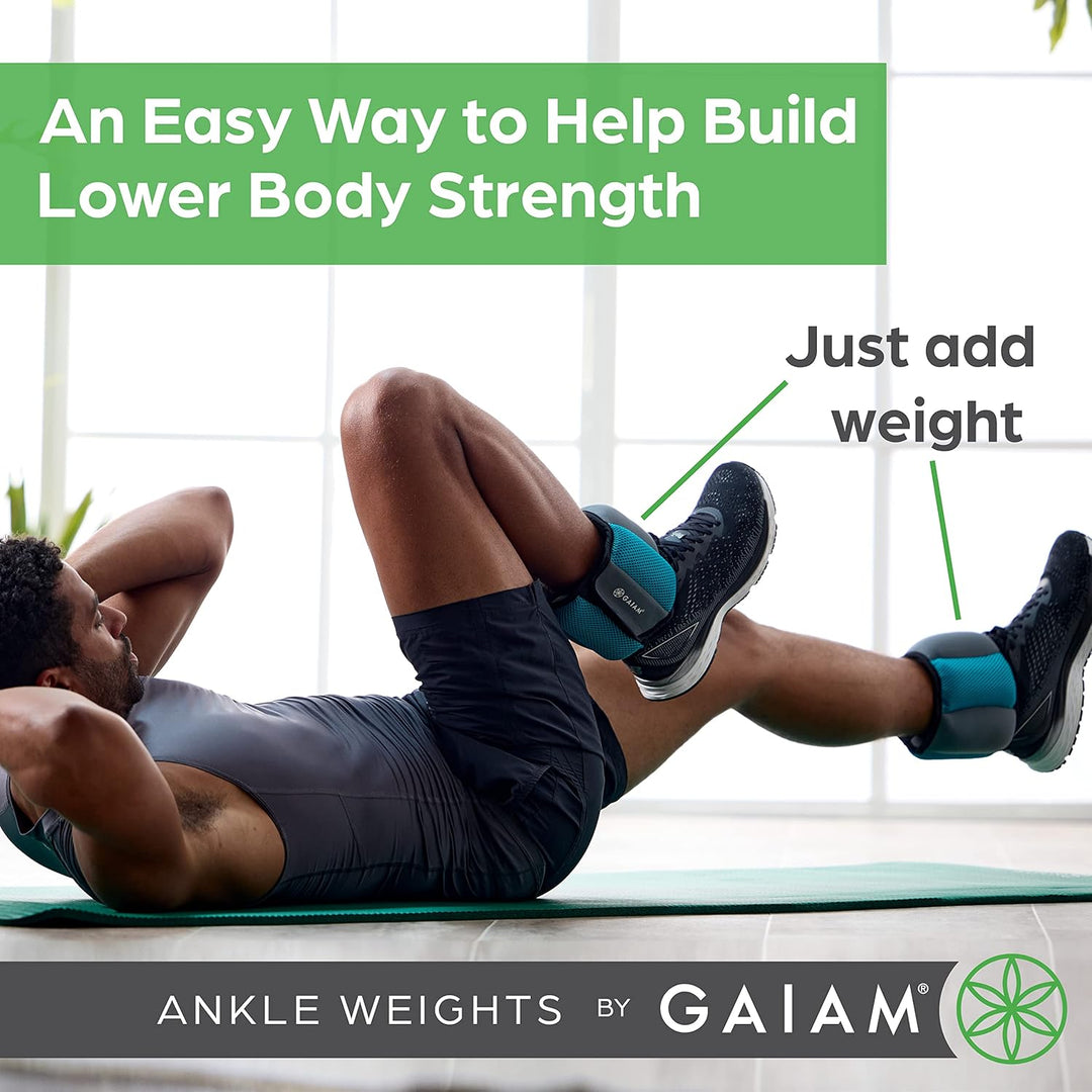 Gaiam Knöchelgewichte Krafttraining Gewichtssets für Damen & Herren mit verstellbaren Trägern – Walk