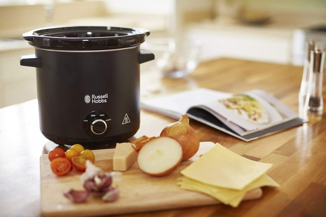 Russell Hobbs Slow Cooker, Schongarer Chalkboard, Keramik-Gartopf, matte Tafel-Oberfläche, 3 Tempera