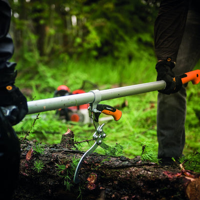 Fiskars Fällheber mit Hebehaken als Wendehilfe, Zur Holzbearbeitung, Länge: 70 cm, Schwarz/Orange/Si