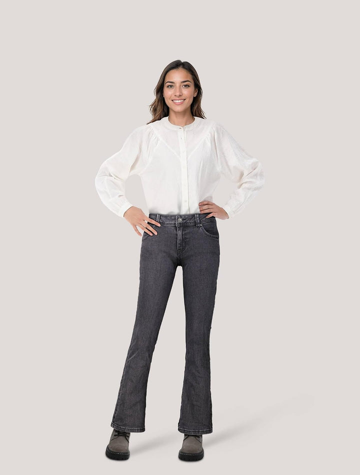 Buena Vista Damen Jeans MALIBU-ZIP BOOTCUT STRETCH DENIM black (85), L