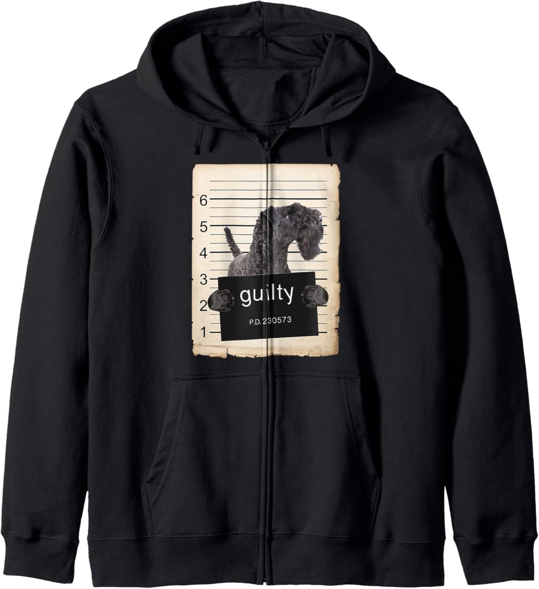Kerry Blue Terrier Dog mug shot bad dog Kapuzenjacke