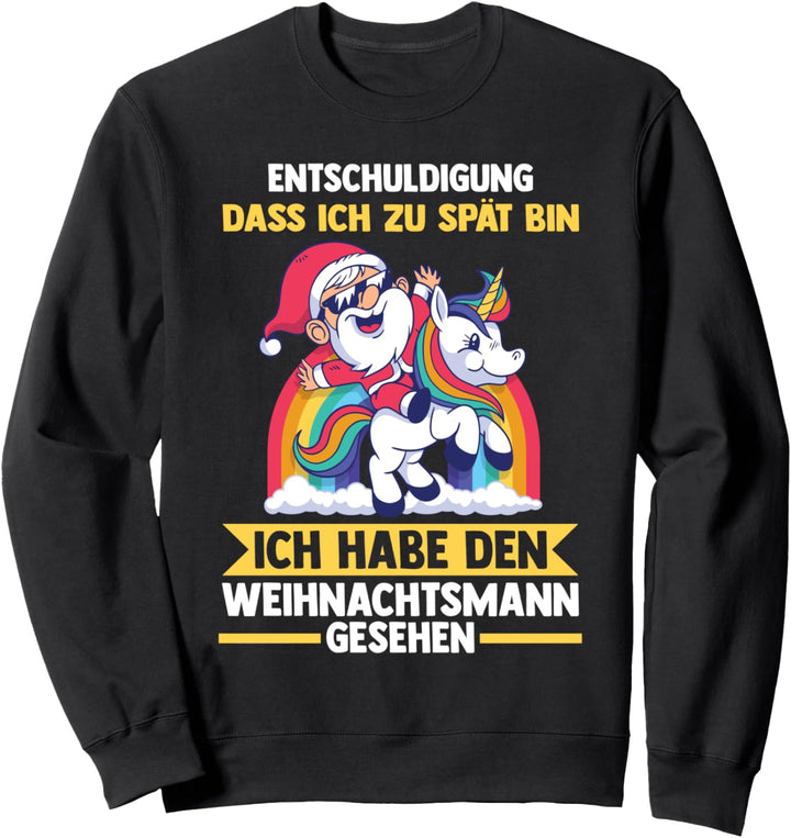Weihnachten Weihnachtsmann Einhorn Weihnachts Sweatshirt