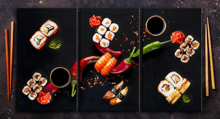 TMK ArtDeko Herdabdeckplatte 3 Teilig 3x30x52 cm - Spritzschutz Herdabdeckung – Herdschutz aus Siche