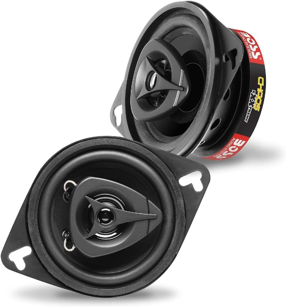 KIT Set FÜR BOSS Audio Systems CH3220B 2 Schwarze 2-Wege-Koaxiallautsprecher 8,9 cm 89 mm 3,5" Durch