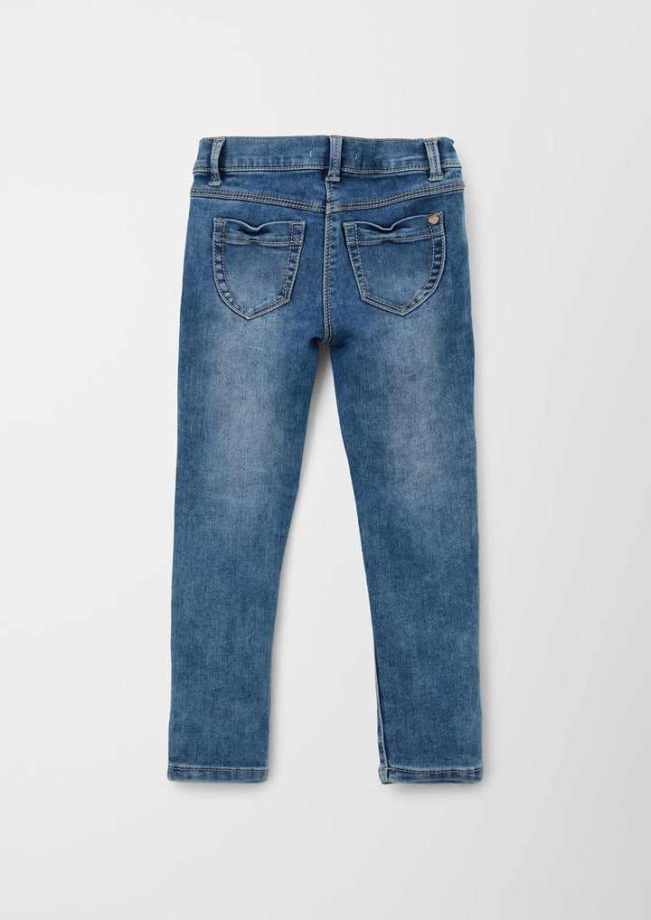 s.Oliver Mädchen Slim: Denim im Used-Look 110 Blau, 110 Blau