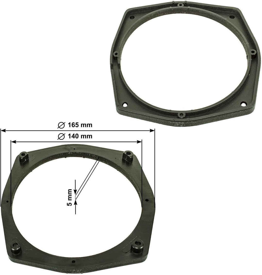 tomzz Audio 2837-001-1 Lautsprecherringe Adapter Halterungen kompatibel mit Mitsubishi Pajero Lancer