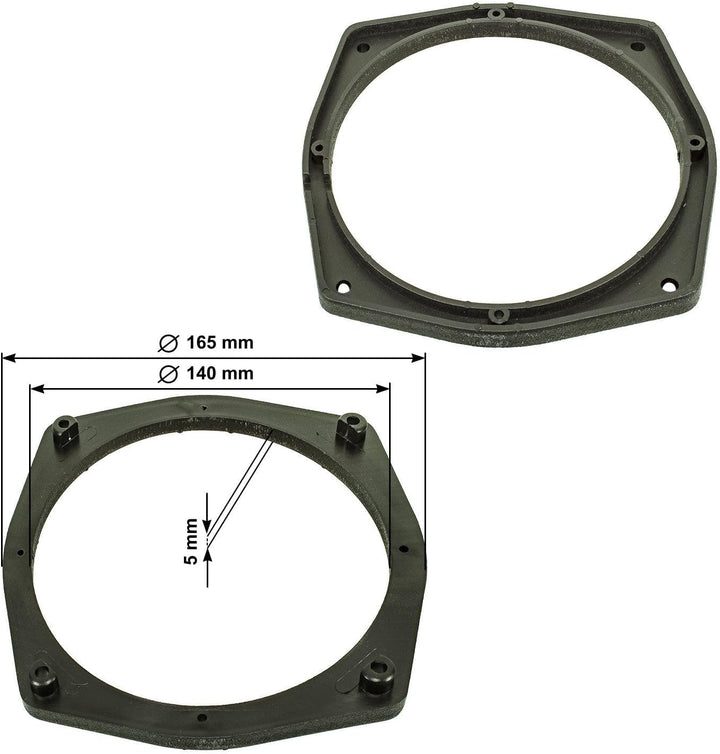tomzz Audio 2837-001-1 Lautsprecherringe Adapter Halterungen kompatibel mit Mitsubishi Pajero Lancer