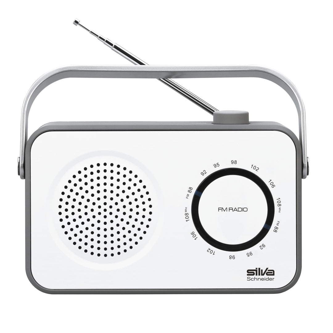 Silva-Schneider M 295 Tragbares Retro-Radio, wess/grau