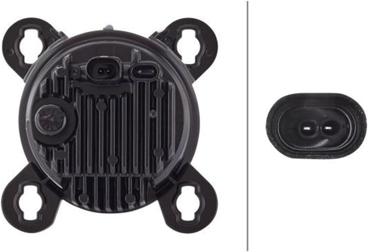 HELLA - LED-Hauptscheinwerfer - 90mm Essential R80 - 24/12V - rund - Einbau - Stecker: DEUTSCH Steck