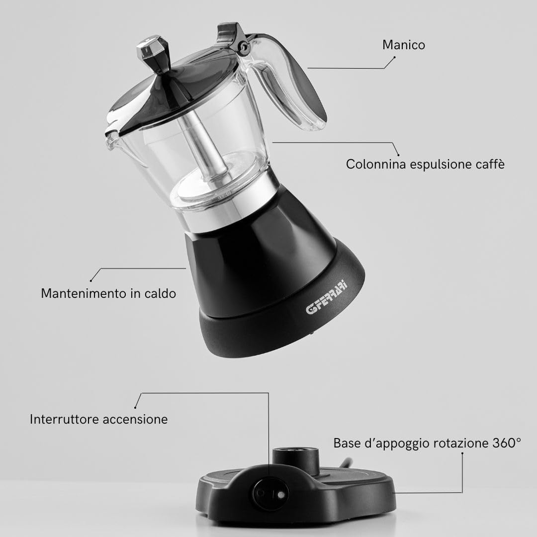G3 Ferrari G10028 elektrischer Espressobereiter Bonjour für 3 Tassen mit Warmhaltefunktion Handbuch,