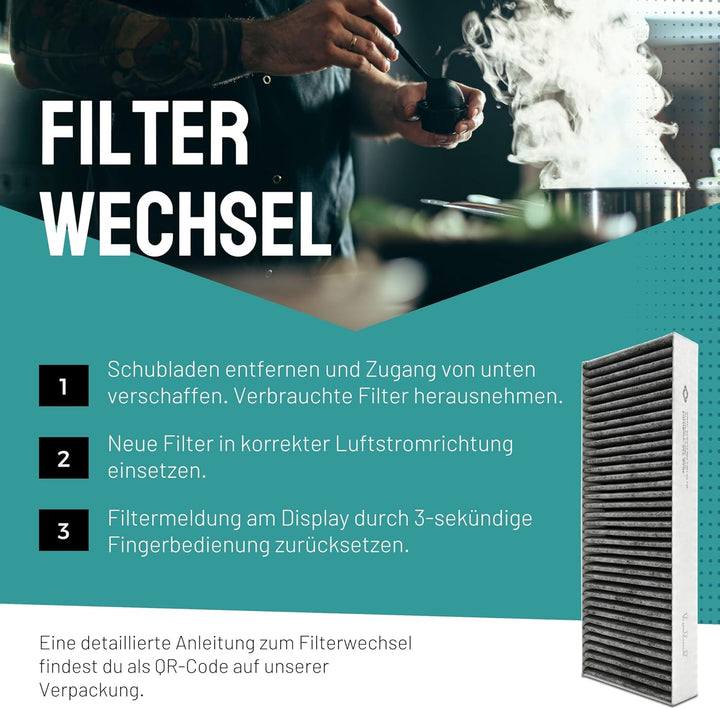 D&D Living® Aktivkohlefilter für Bora Basic BAKFS Umluft Filter | Aktivkohlefilterset (2 Stück Kohle
