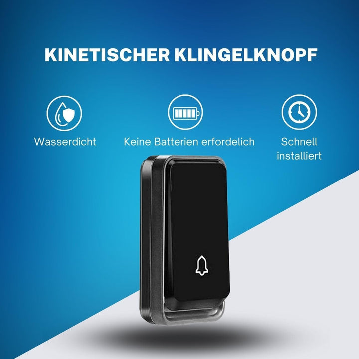 Funkklingel Set, batterielos, 1 Sender, 3 Empfänger | Keine Batterien erforderlich, 200 m Reichweite