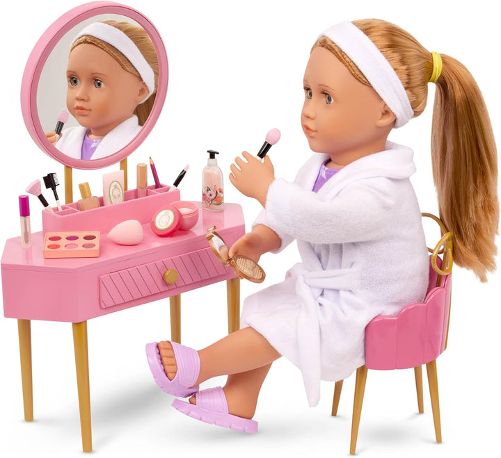 Our Generation - Fabulous Fun Vanity Set - Pinker Schminktisch & Stuhl Set - Spiel - Make-up & Spieg