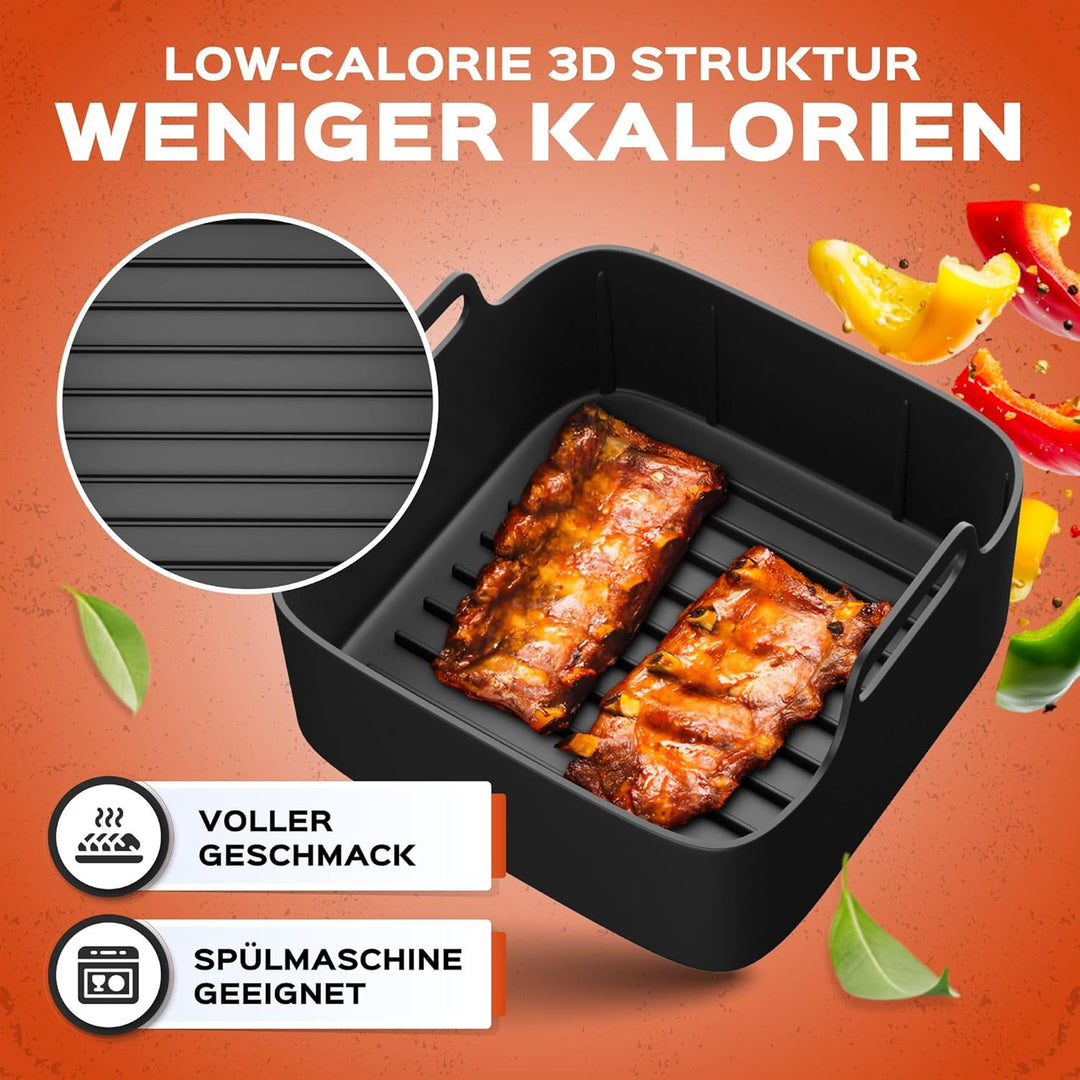 UNBOX 2PCS Silikonform Heissluftfritteuse für Philips XL 6,2L, 21cm Air Fryer Silikon Einsatz kompat