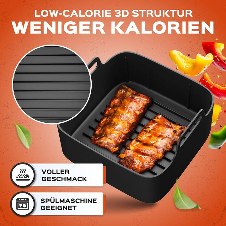 UNBOX 2PCS Silikonform Heissluftfritteuse für Philips XL 6,2L, 21cm Air Fryer Silikon Einsatz kompat