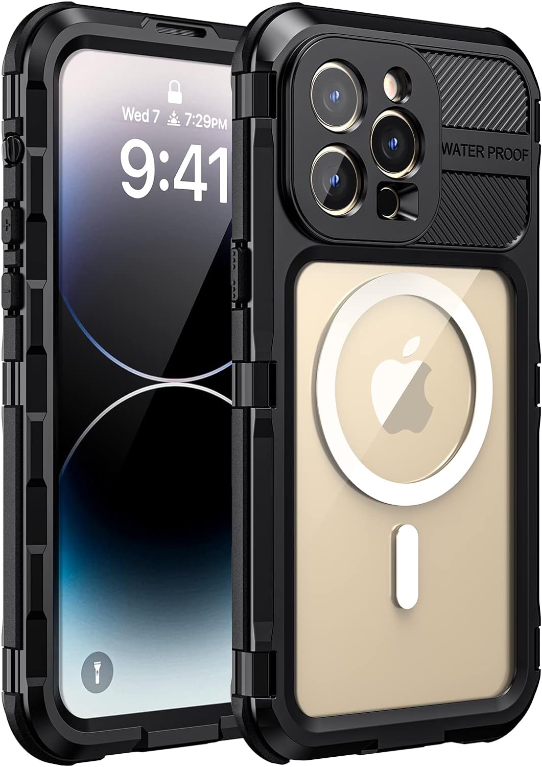 seacosmo für iPhone 14 Pro Hülle Wasserdicht [Kompatibel mit Magsafe] Metall Handyhülle iPhone 14 Pr