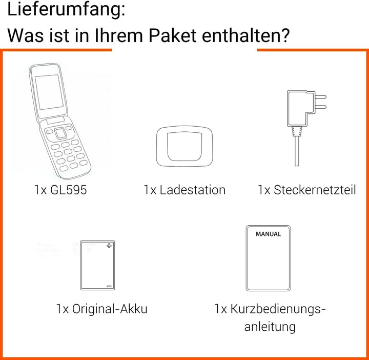 Gigaset GL595 Flip-Mobiltelefon – einfache Bedienung für Senioren, grosse Tasten & SOS-Notruftaste –