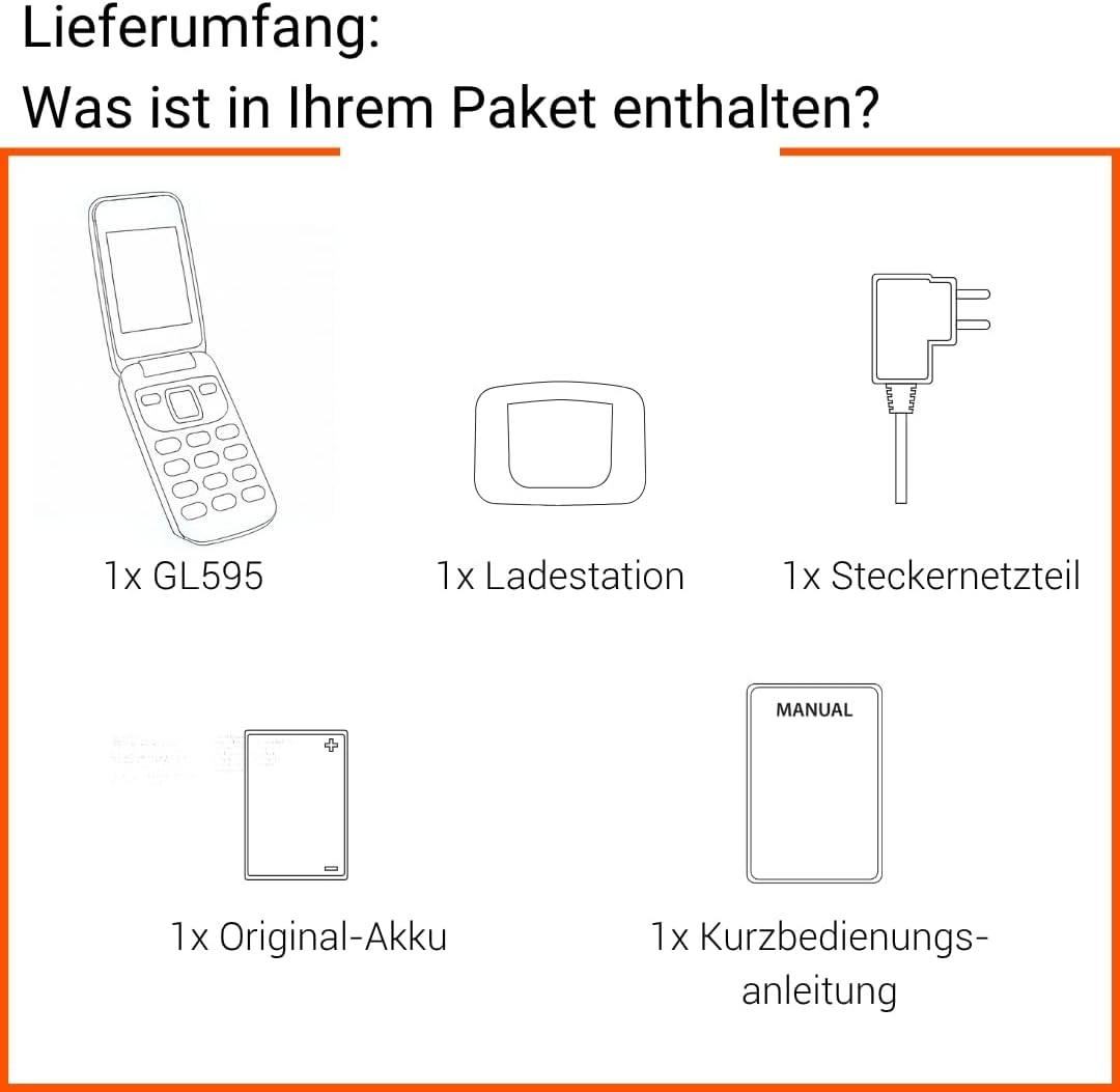Gigaset GL595 Flip-Mobiltelefon – einfache Bedienung für Senioren, grosse Tasten & SOS-Notruftaste –