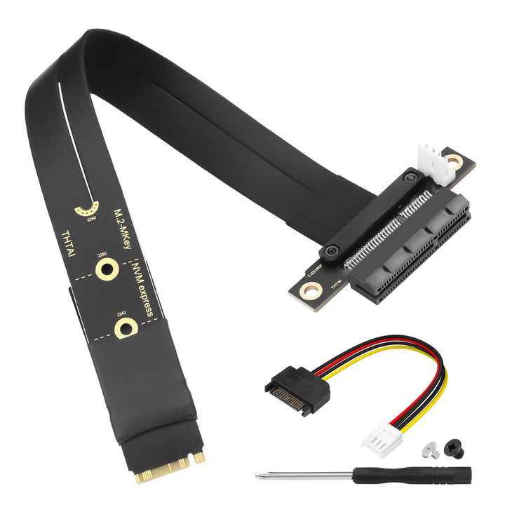 CERRXIAN M.2 NGFF NVMe M Key zu PCIE 3.0 4X Grafikkarten-Riser-Adapterkarte M.2 Key M zu PCI-E 4X Ve