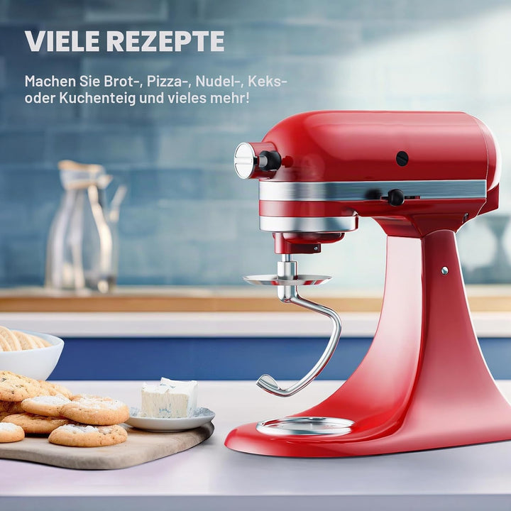 COFUN Edelstah Knethaken für KitchenAid Zubehör, passend für KitchenAid 4,5–5 Quart Kippkopf-Standmi