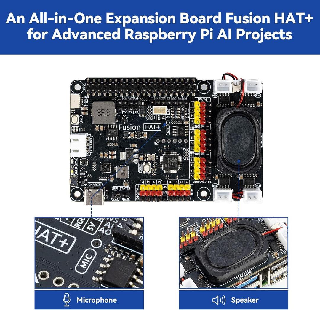 SUNFOUNDER AI Fusion Lab Kit für Raspberry Pi 5/4/3B+/Zero 2w, Multi-LLMs ChatGPT/Gemini/Grok, OpenC