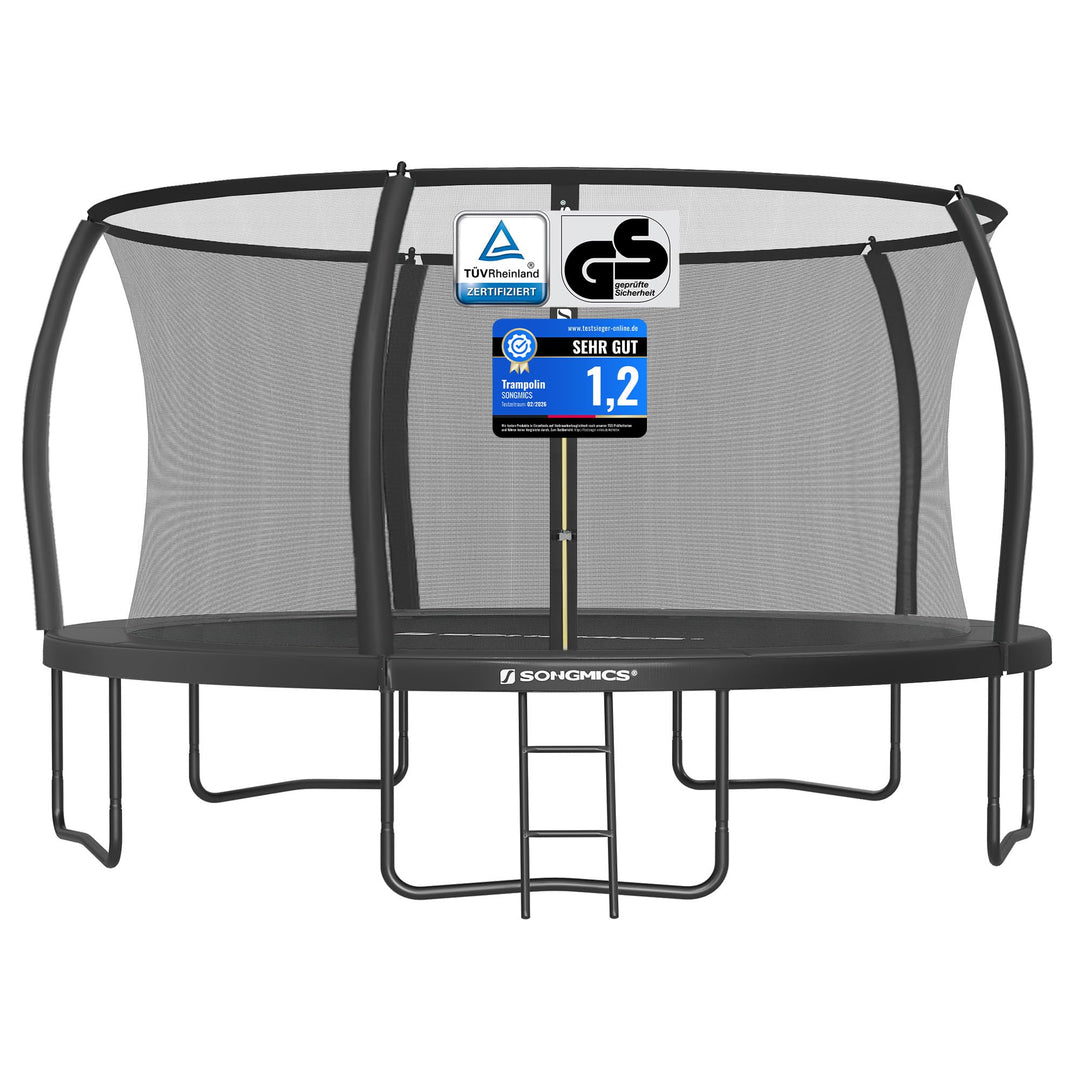 SONGMICS Trampolin Outdoor Ø 244/305/366/427 cm, rundes Gartentrampolin Kindertrampolin mit Sicherhe