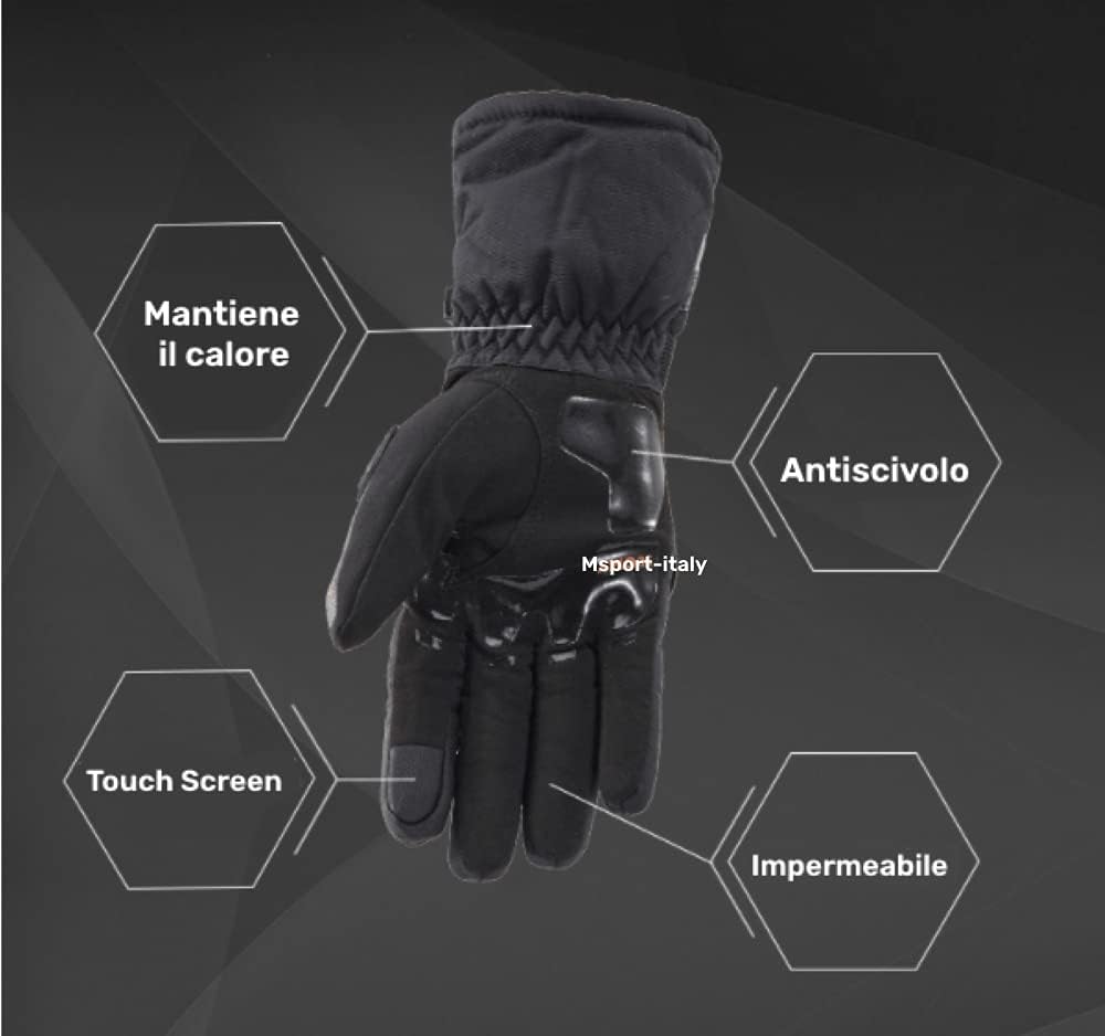 Motorrad Winterhandschuhe 100% wasserdichte Motorradhandschuhe rutschfeste Touchscreen Blau M, Blau
