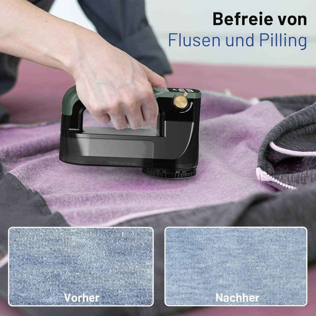 BEAUTURAL Fusselrasierer, Wiederaufladbarer Flusenentferner Elektrisch, 3 Geschwindigkeiten, 6-Kling