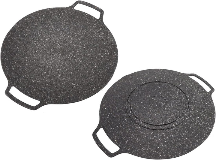 Koreanische Grillpfanne, 34 cm Eisen mit Antihaftbeschichtung, Backen, multifunktionale Herdplatte f