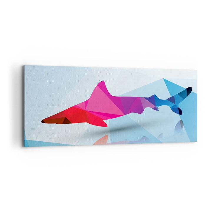 Wandbilder Dekoration Wohnzimmer Hai Illustration modern Grafik Panorama Bilder auf Leinwand 120x50c