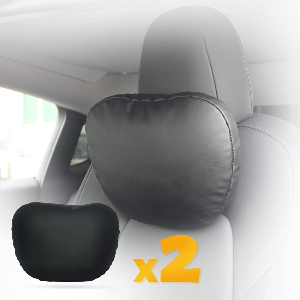 EZUNSTUCK 2Pcs Auto Nackenkissen Kopfstütze，Perfekt für Tesla Fahrzeuge, Gefüllt mit Dupont Sorona F