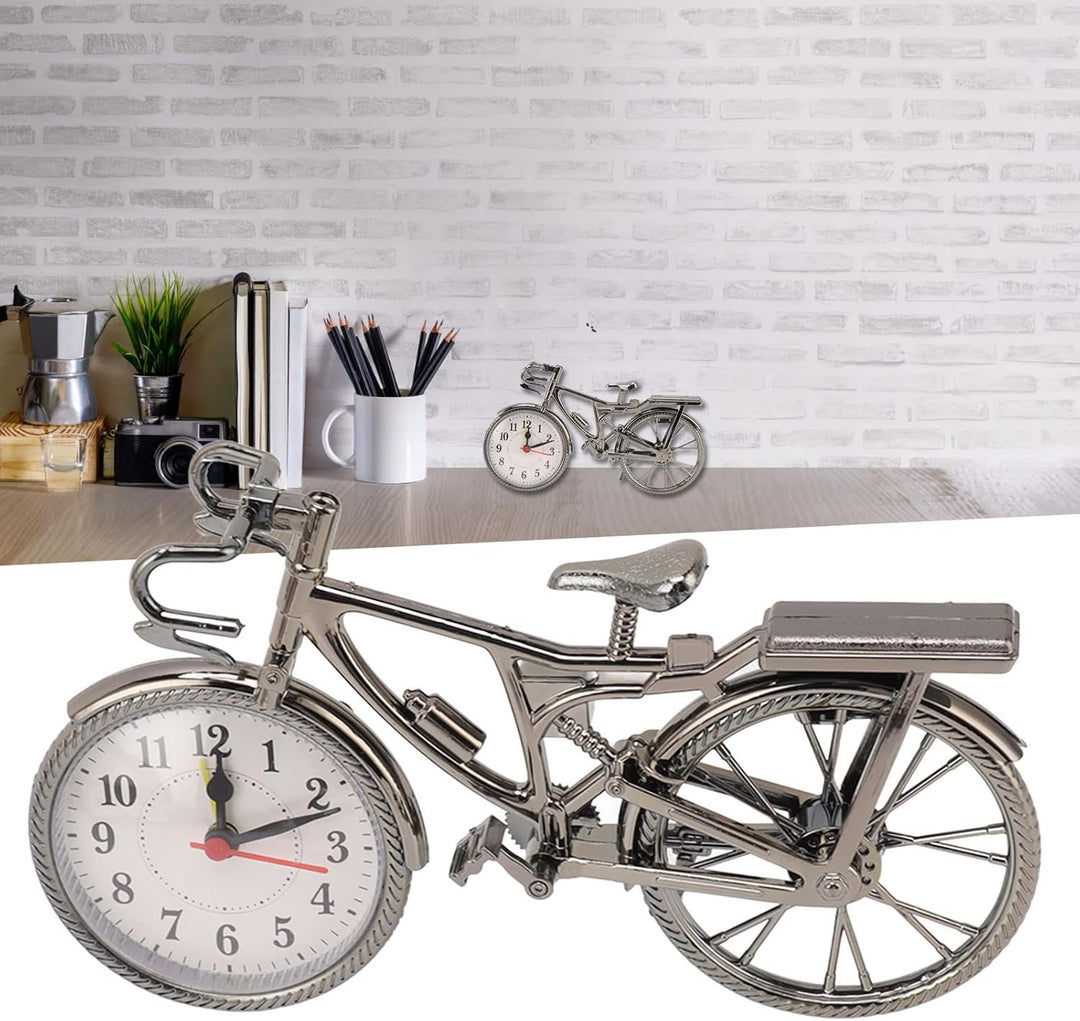 JTLB Fahrrad-Schreibtischuhr – Klassische Vintage Retro altmodische dekorative Metall-Antik-Fahrrad-