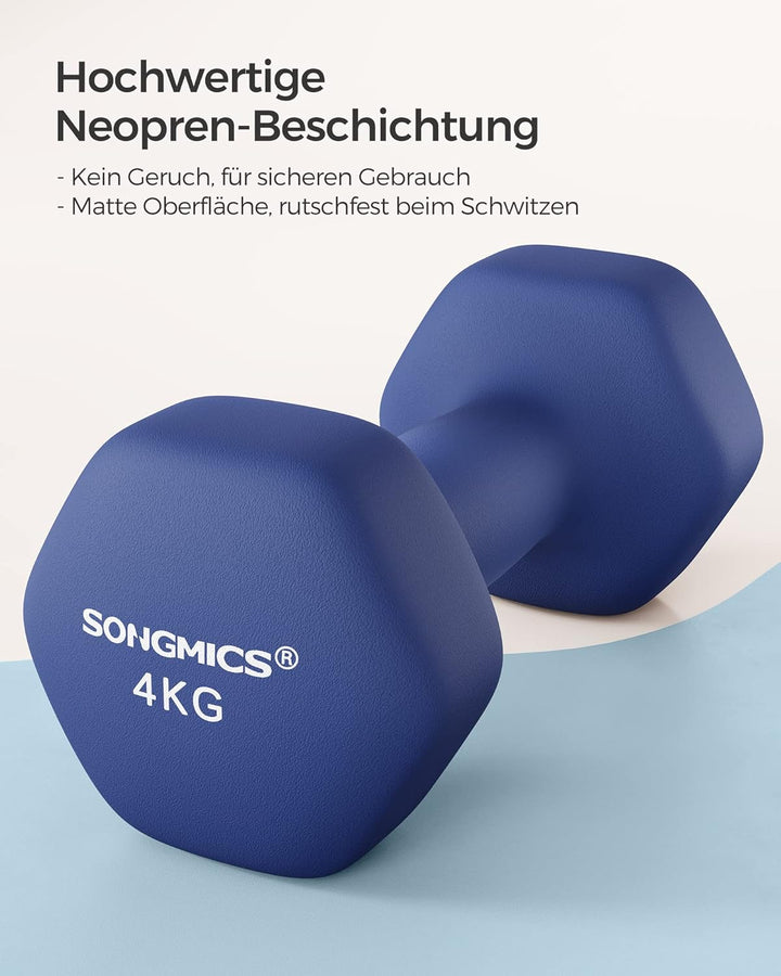 SONGMICS Hanteln, 2er Set,Hantelset, Kurzhanteln, Hexagon, Neopren-Beschichtung, Krafttraining, Work