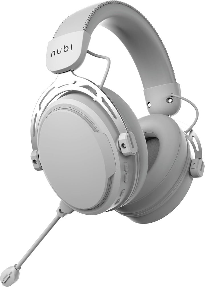 Nubi NH1 Pro White - Kabelloses Gaming-Headset mit Mikrofon (Bluetooth, 2,4 GHz und USB)