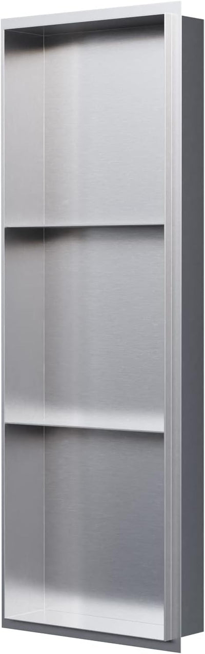 BERNSTEIN® Wandnische aus Edelstahl NT309010X 30 x 90 x 10 cm randlos mit Ablagefach Duschablage für