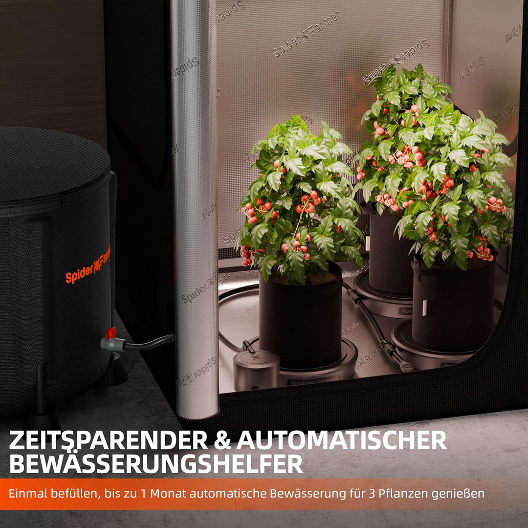 Spider Farmer Automatische Bewässerung Selbstbewässerungssystem 3er-Set, Bewässerungssystem mit 50L