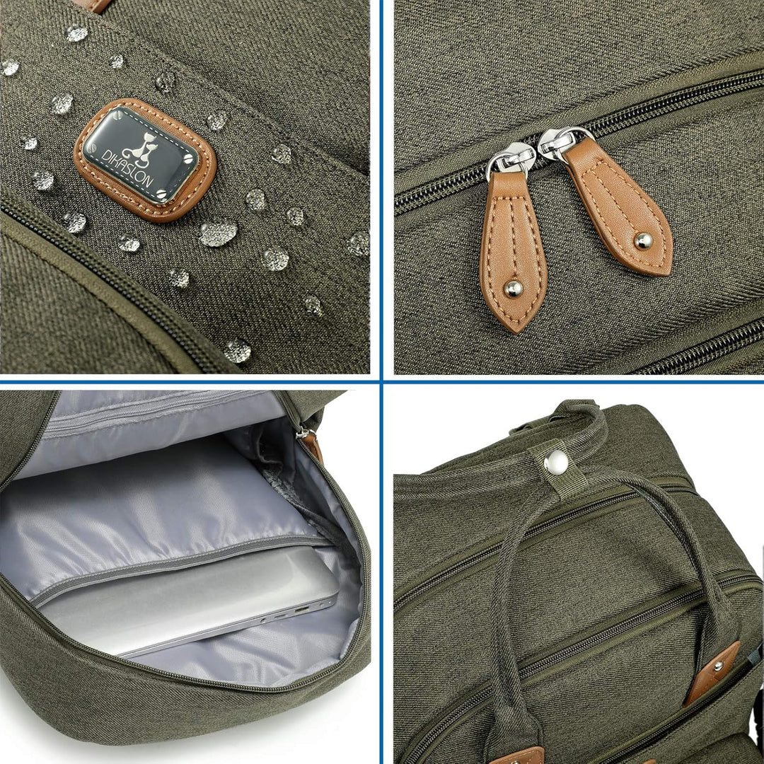 Wickeltasche Rucksack - Dikaslon Grosser Wickelrucksack mit Multifunktions-Babytaschen, Armeegrün