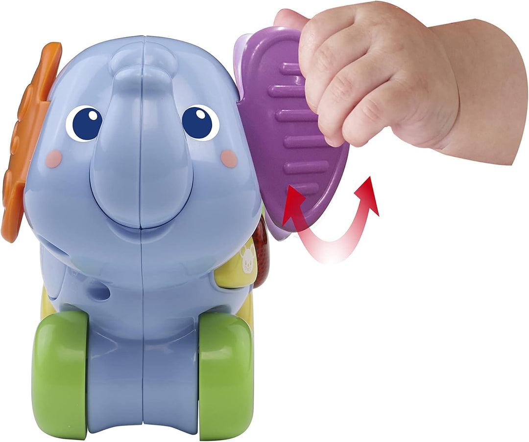 Vtech Baby Kleiner Schiebe-Elefant – Interaktives Spielzeug zum Schieben und Spielen – Mit Liedern,